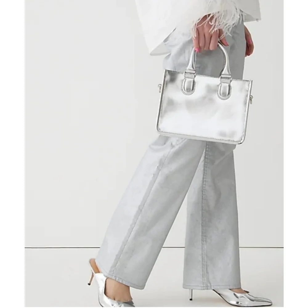 31. J.Crew Slim demi-boot jean in coated silver